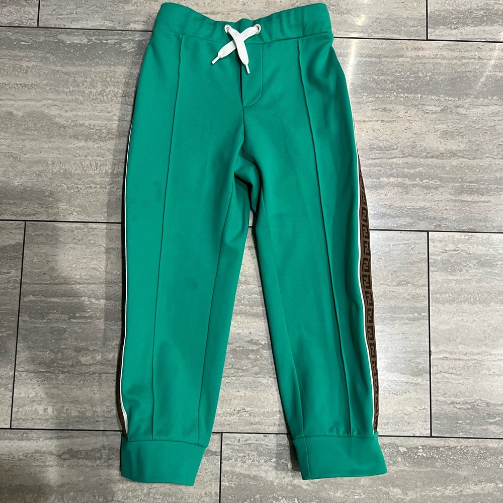 FENDI Kids FF Logo Paneled Sweatpants Tape Track